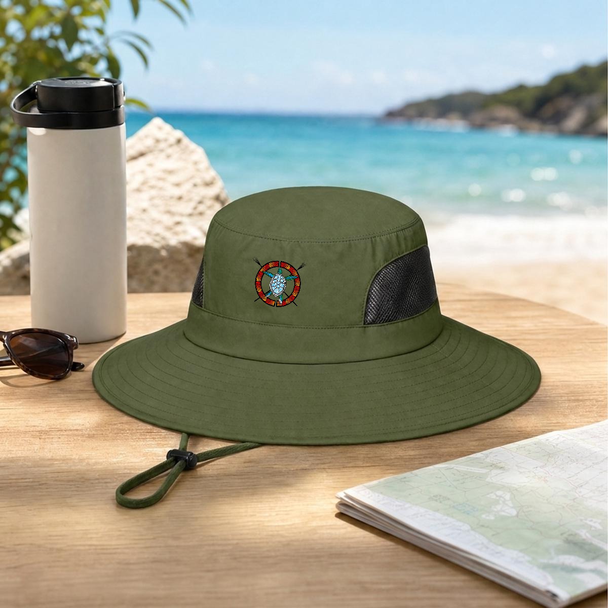 Logo Wide Brim Outdoor Sun Hat