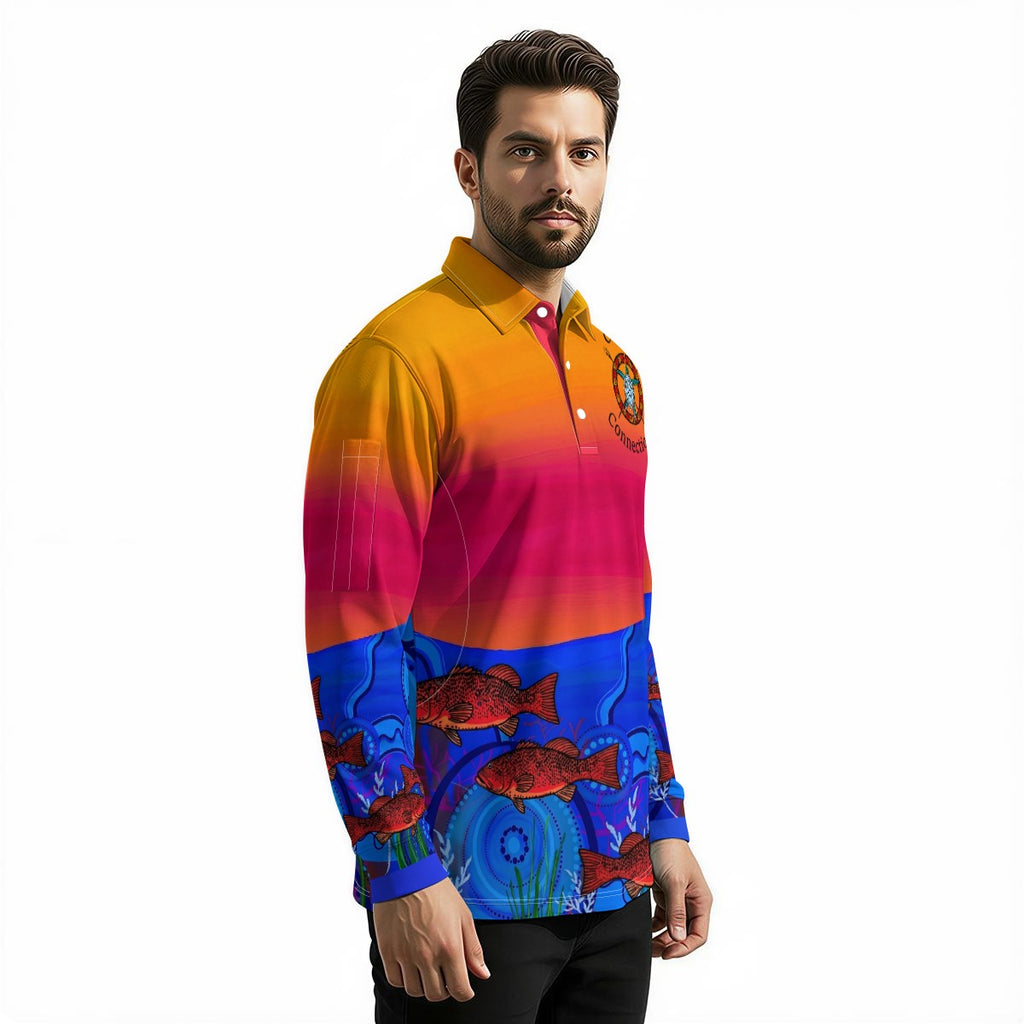 Sunset Dreamtime Men's Long Sleeve Polo Shirt