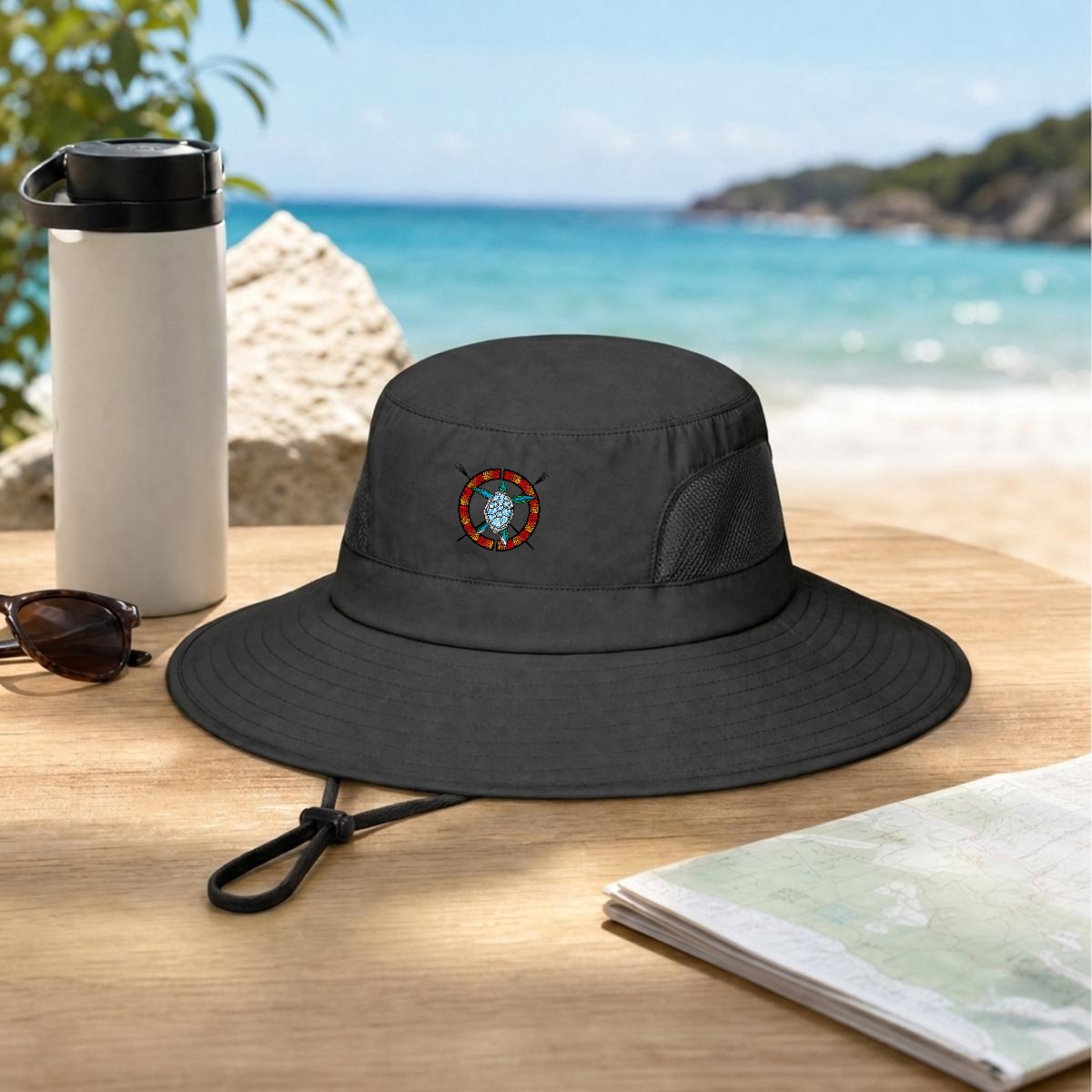 Logo Wide Brim Outdoor Sun Hat