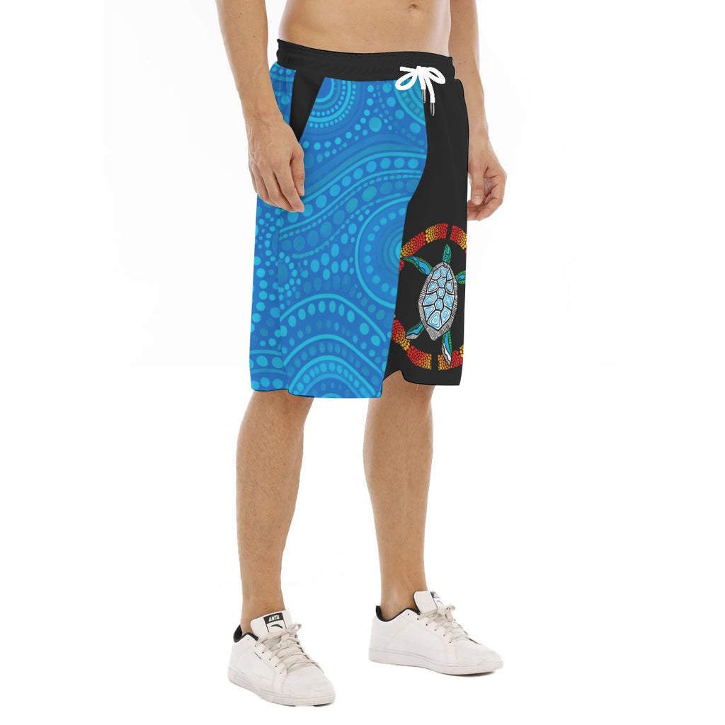 All-Over Print Men's Tether Loose Shorts With Pocket