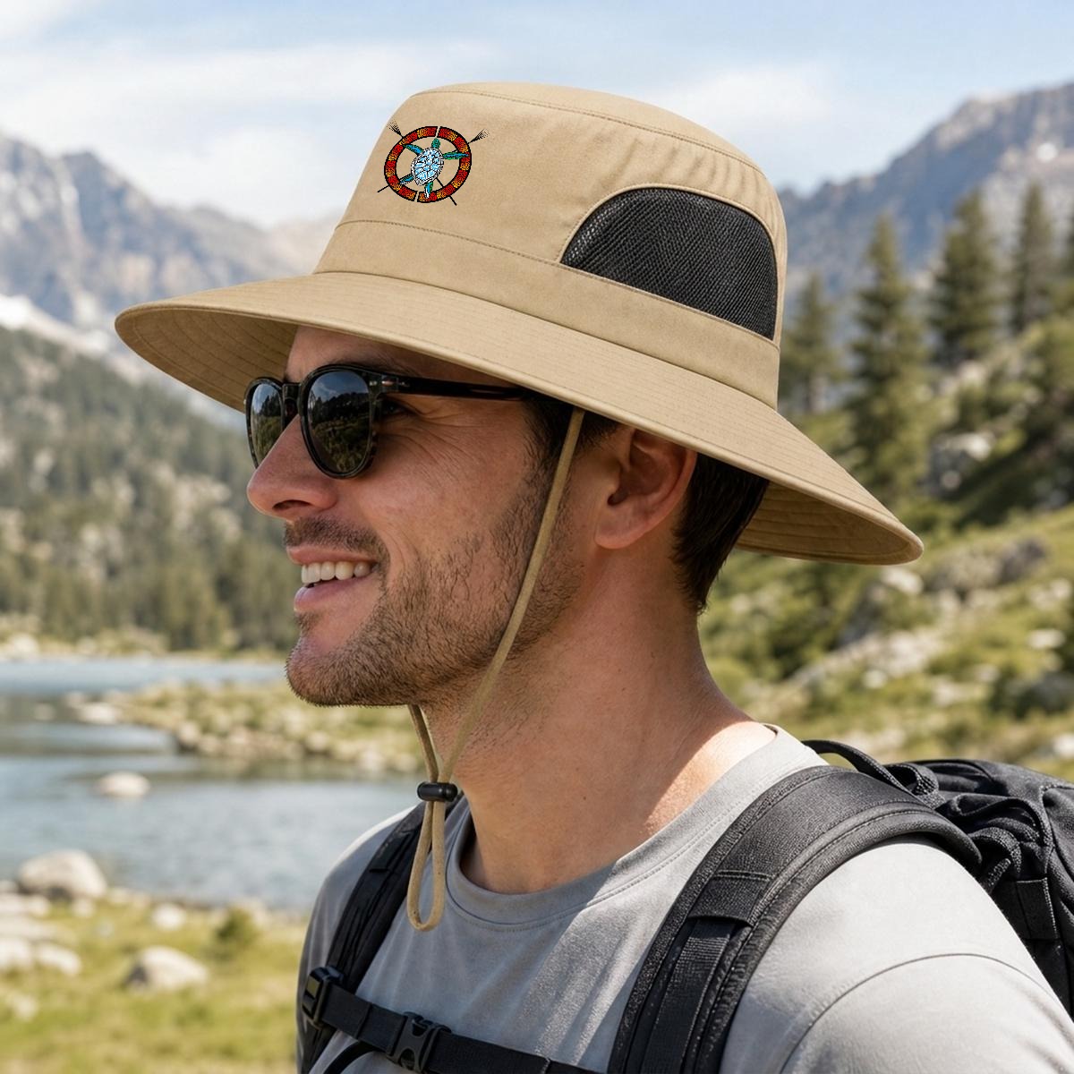 Logo Wide Brim Outdoor Sun Hat