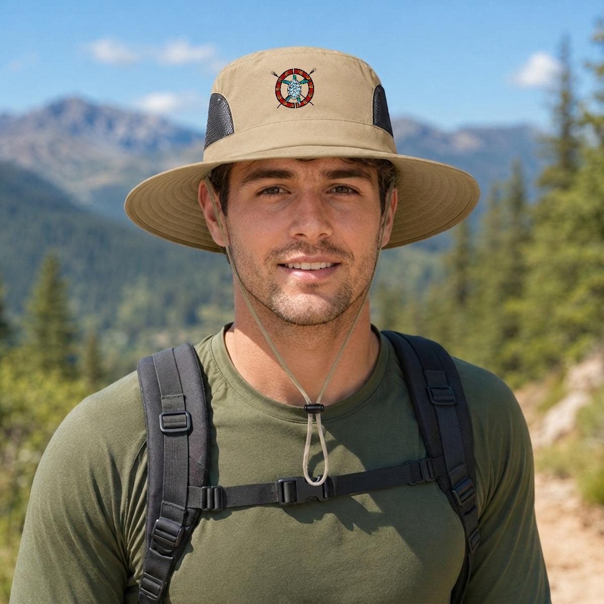 Logo Wide Brim Outdoor Sun Hat