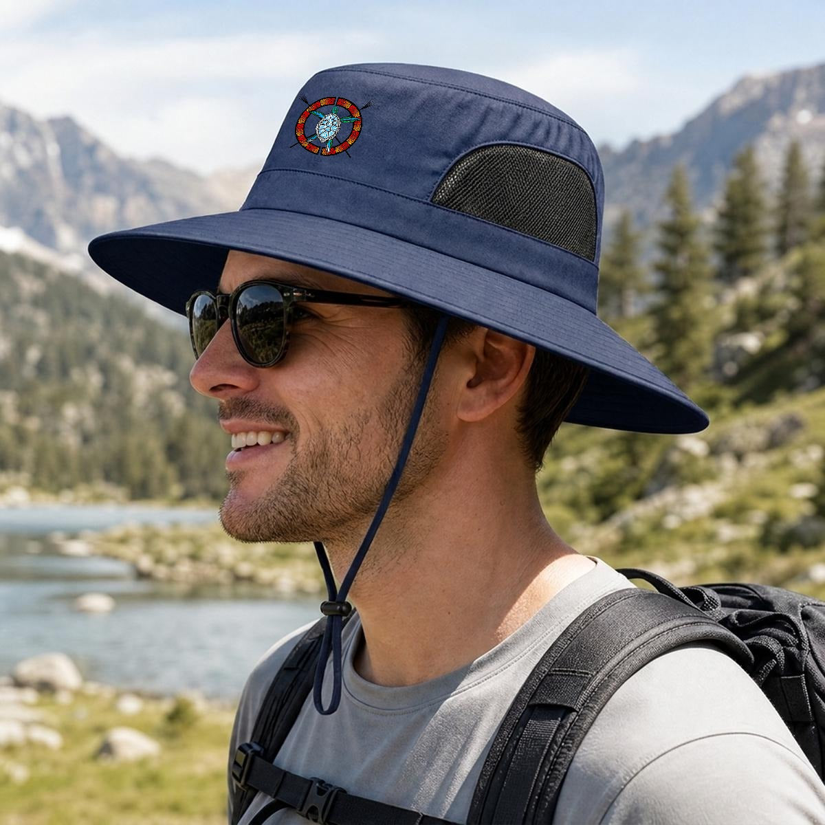 Logo Wide Brim Outdoor Sun Hat